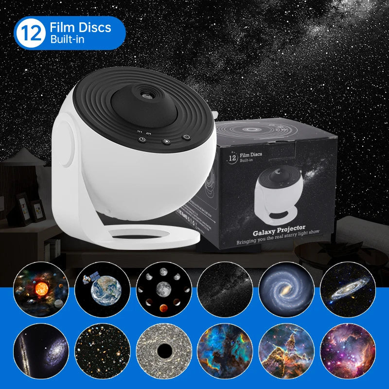 Galaxy Night Light Projector – 360° Rotating Starry Sky Lamp